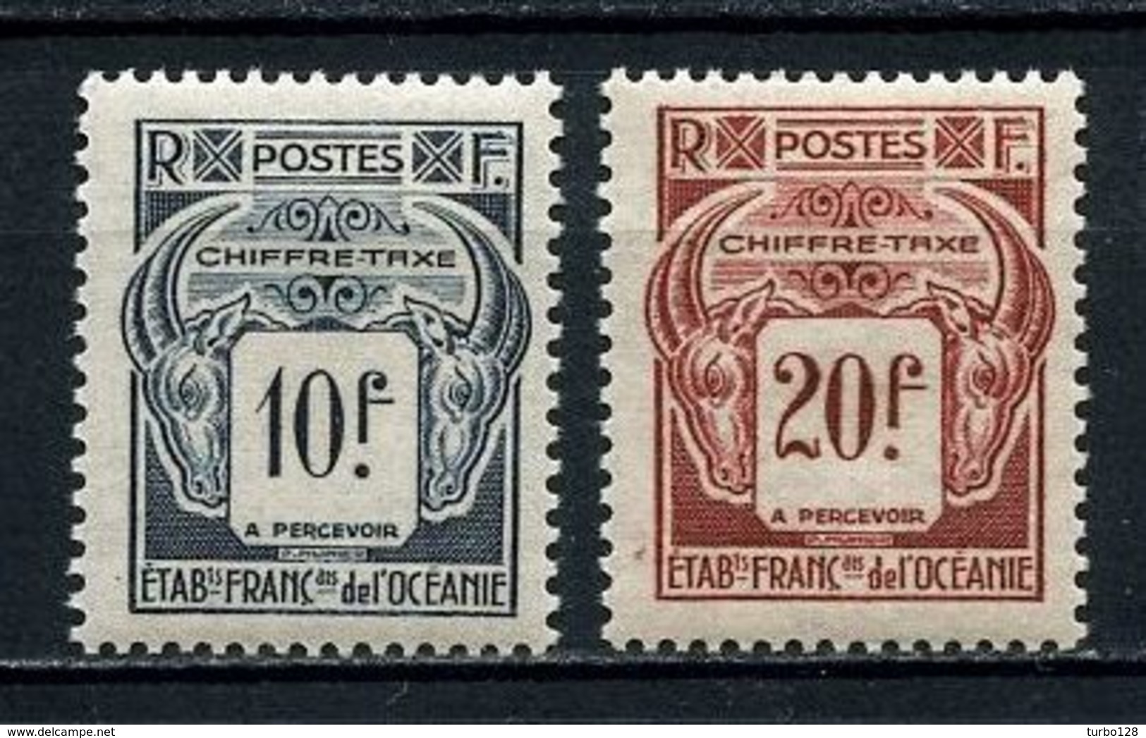 OCEANIE 1948 TAXE N° 26 Et 27 * Neufs MH Infime Trace Charnière Superbes C 8 € Faune Animaux - Timbres-taxe
