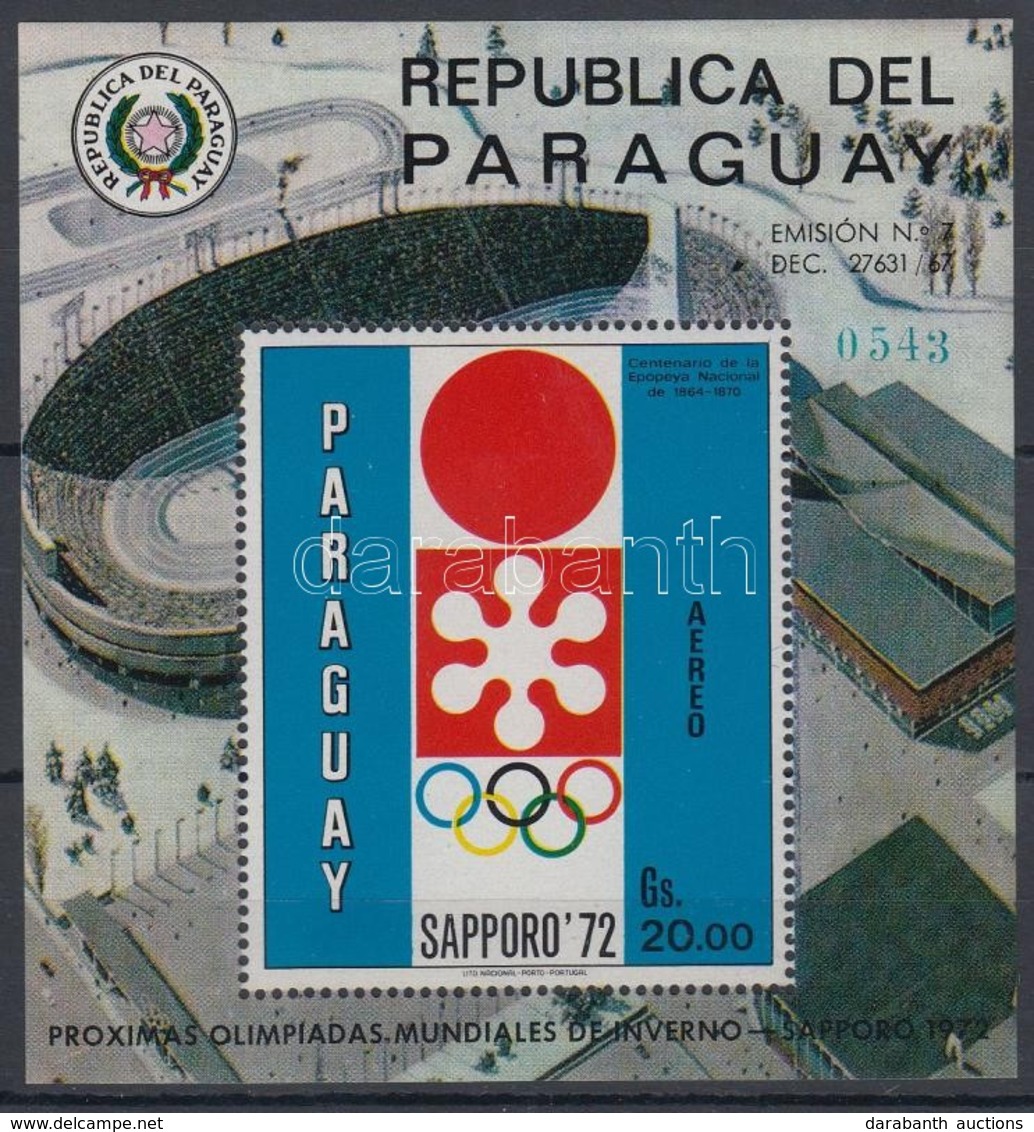 ** 1970 Téli Olimpia, Sapporo Blokk Mi 150 - Andere & Zonder Classificatie