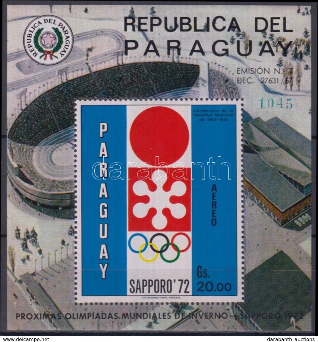 ** 1970 Téli Olimpia, Sapporo Blokk Mi 150 - Andere & Zonder Classificatie