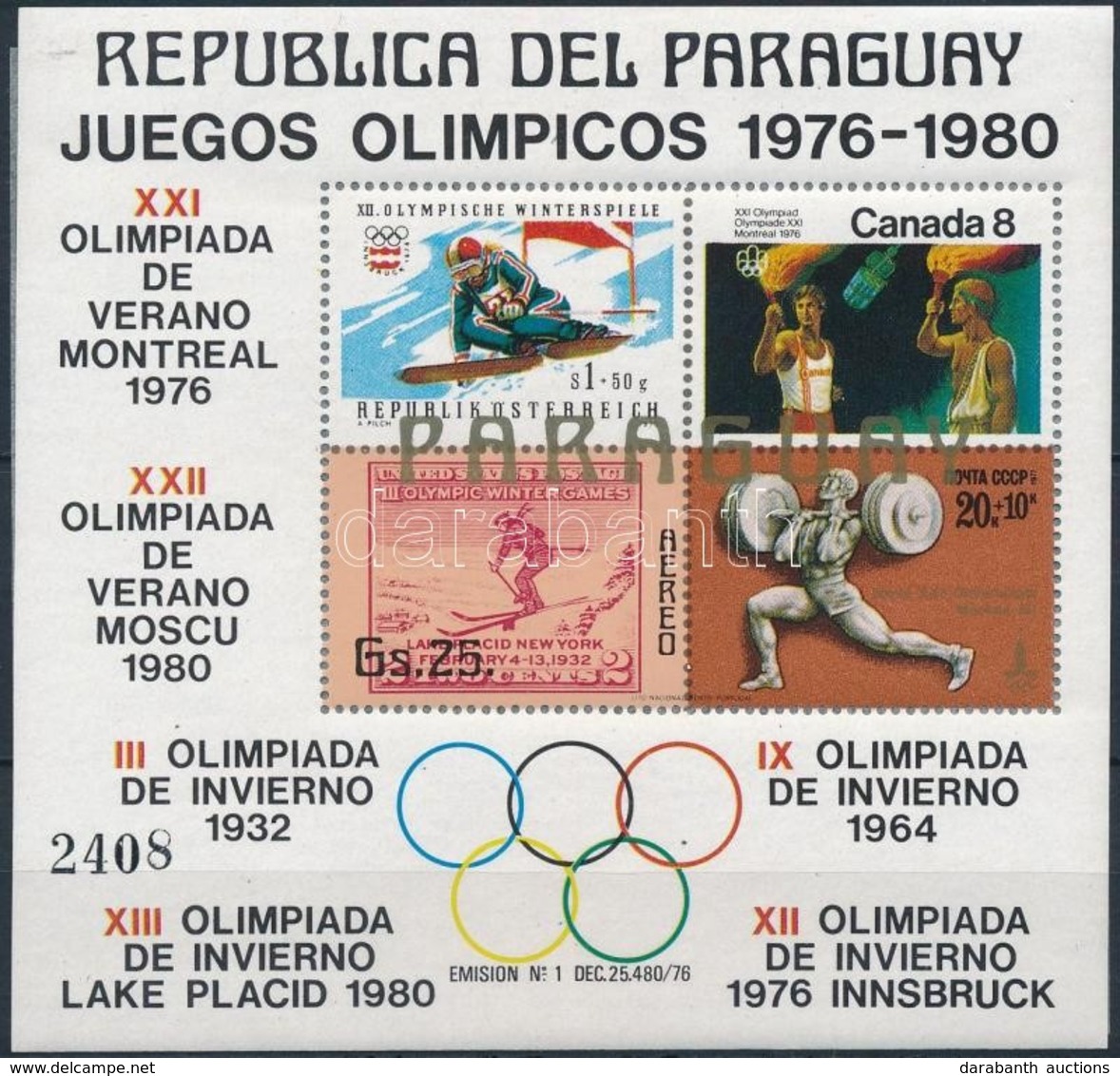 ** 1978 Olimpiai Játékok 1976-1980 Blokk Mi 316 - Autres & Non Classés