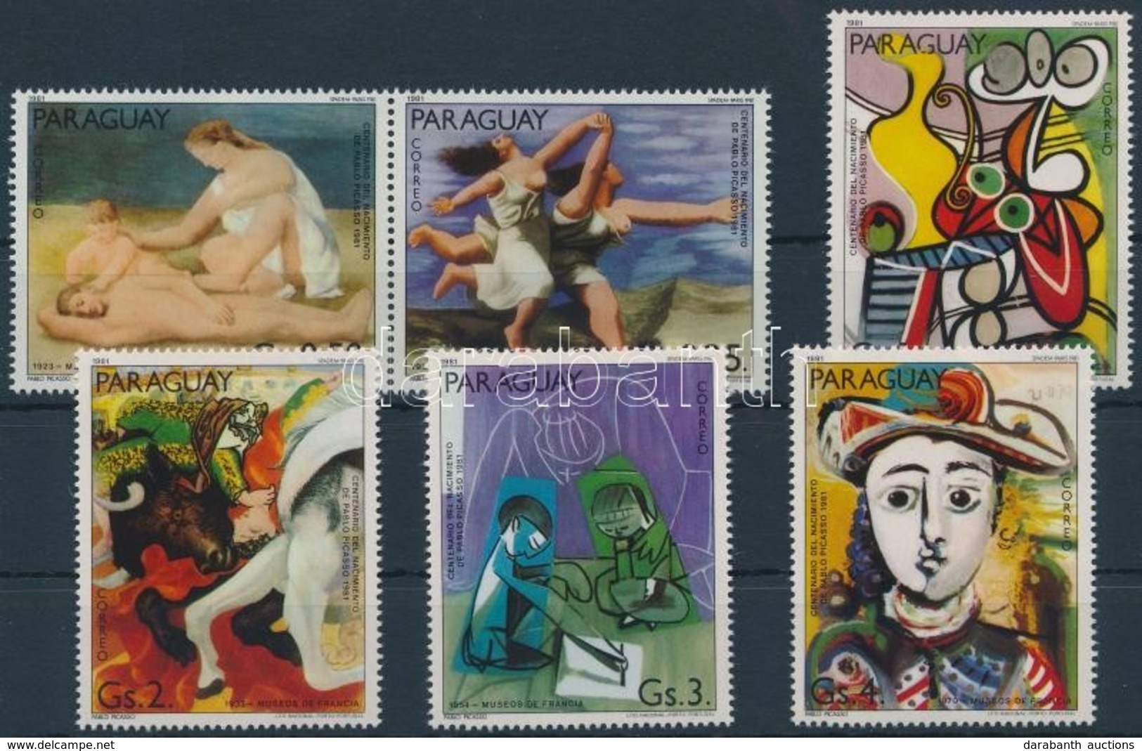 ** 1981 Picasso, Festmények Sor (záróérték Nélkül) + Kisív,
Picasso, Paintings Set (without Closing Value) + Mini Sheet
 - Altri & Non Classificati