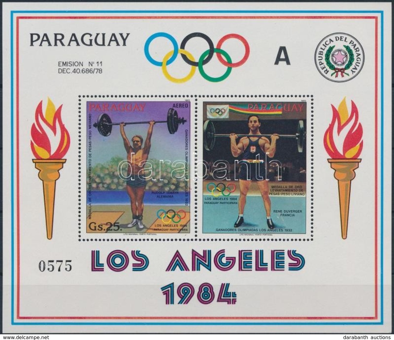 ** 1983 Nyári Olimpia, Los Angeles Blokk Mi 388 - Andere & Zonder Classificatie