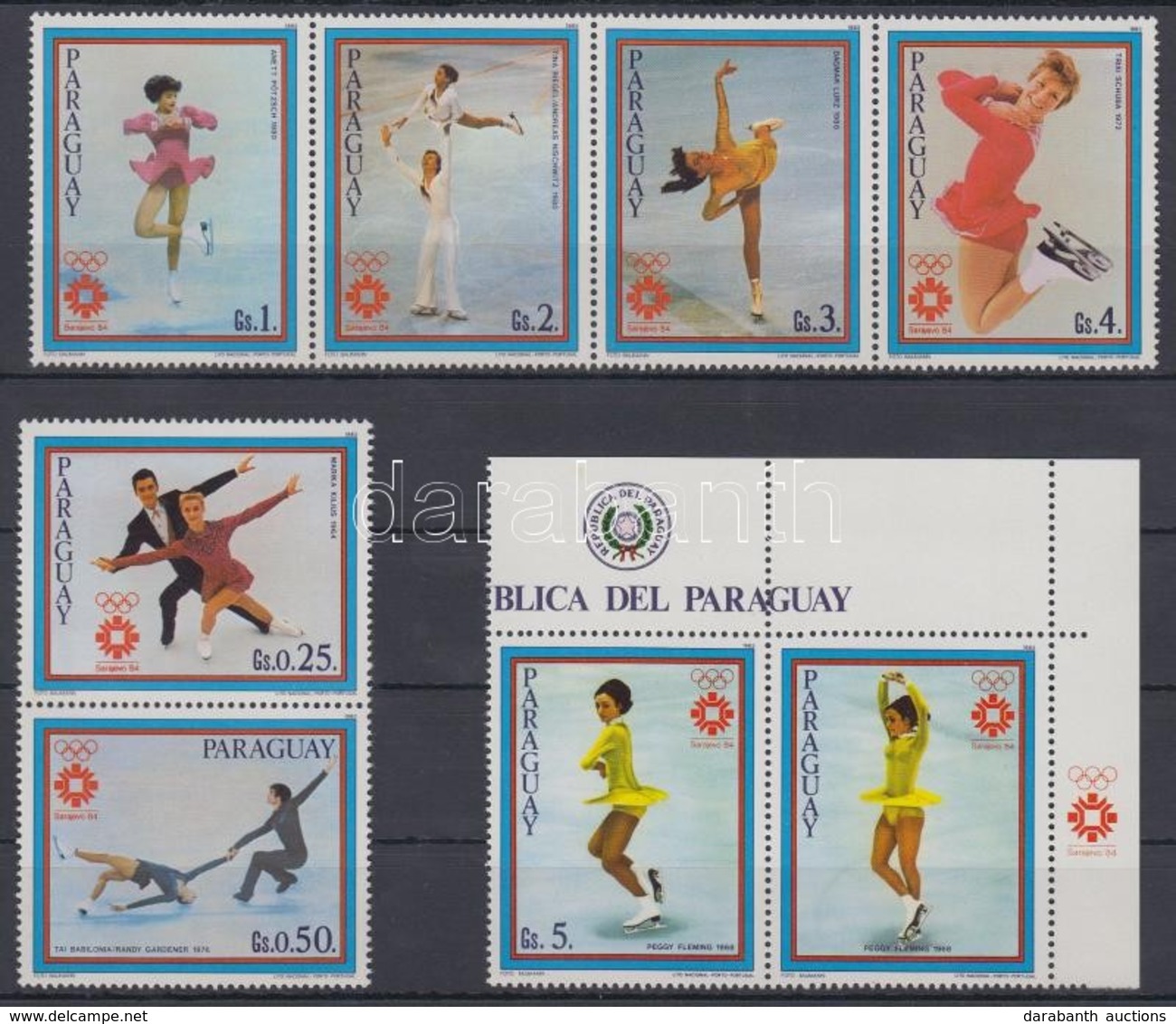 ** 1983 Téli Olimpia, Szarajevó Sor Mi 3609-3615 + Kisív 3615 - Andere & Zonder Classificatie