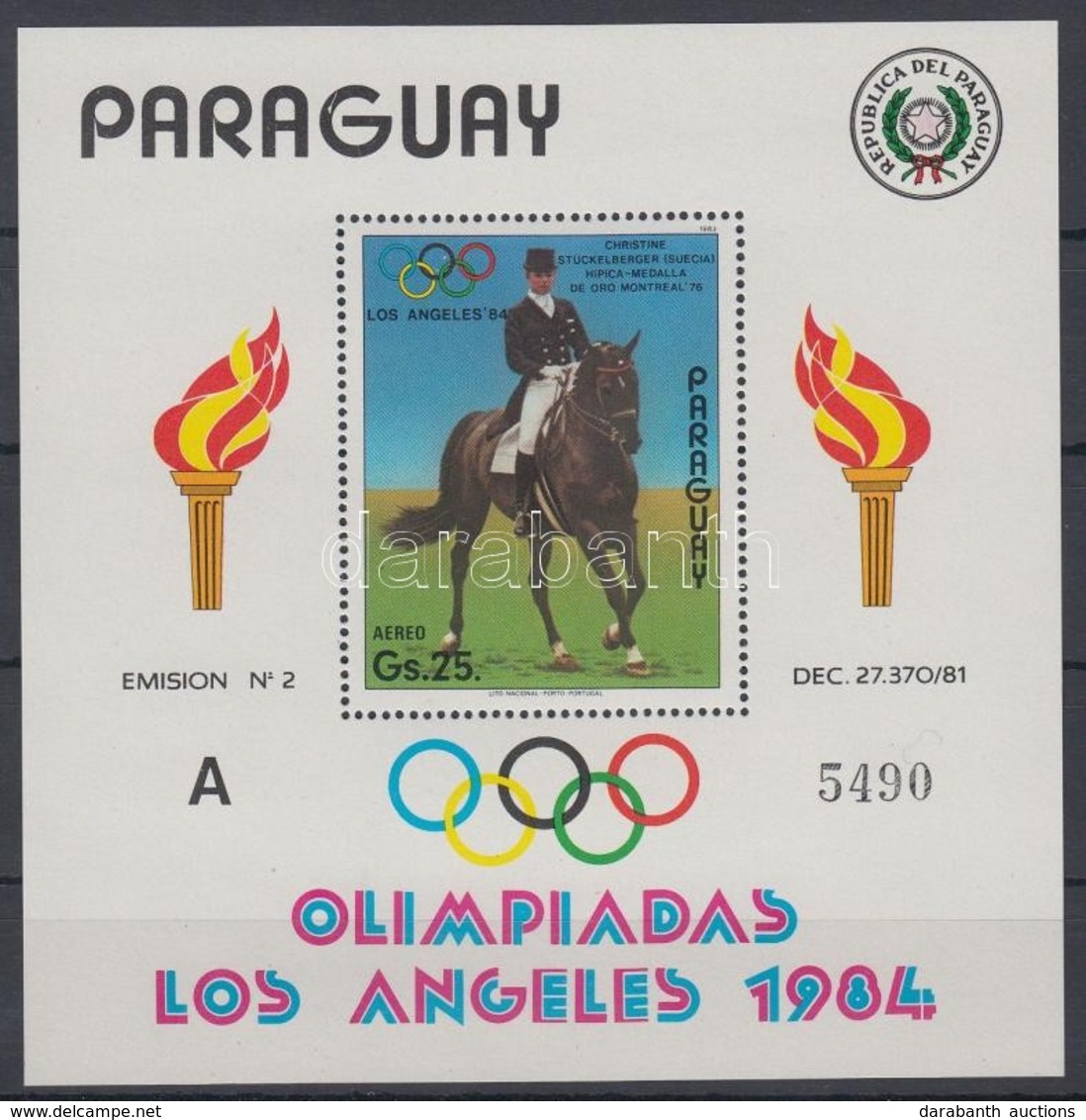 ** 1984 Nyári Olimpia, Los Angeles Blokk Mi 395 - Altri & Non Classificati