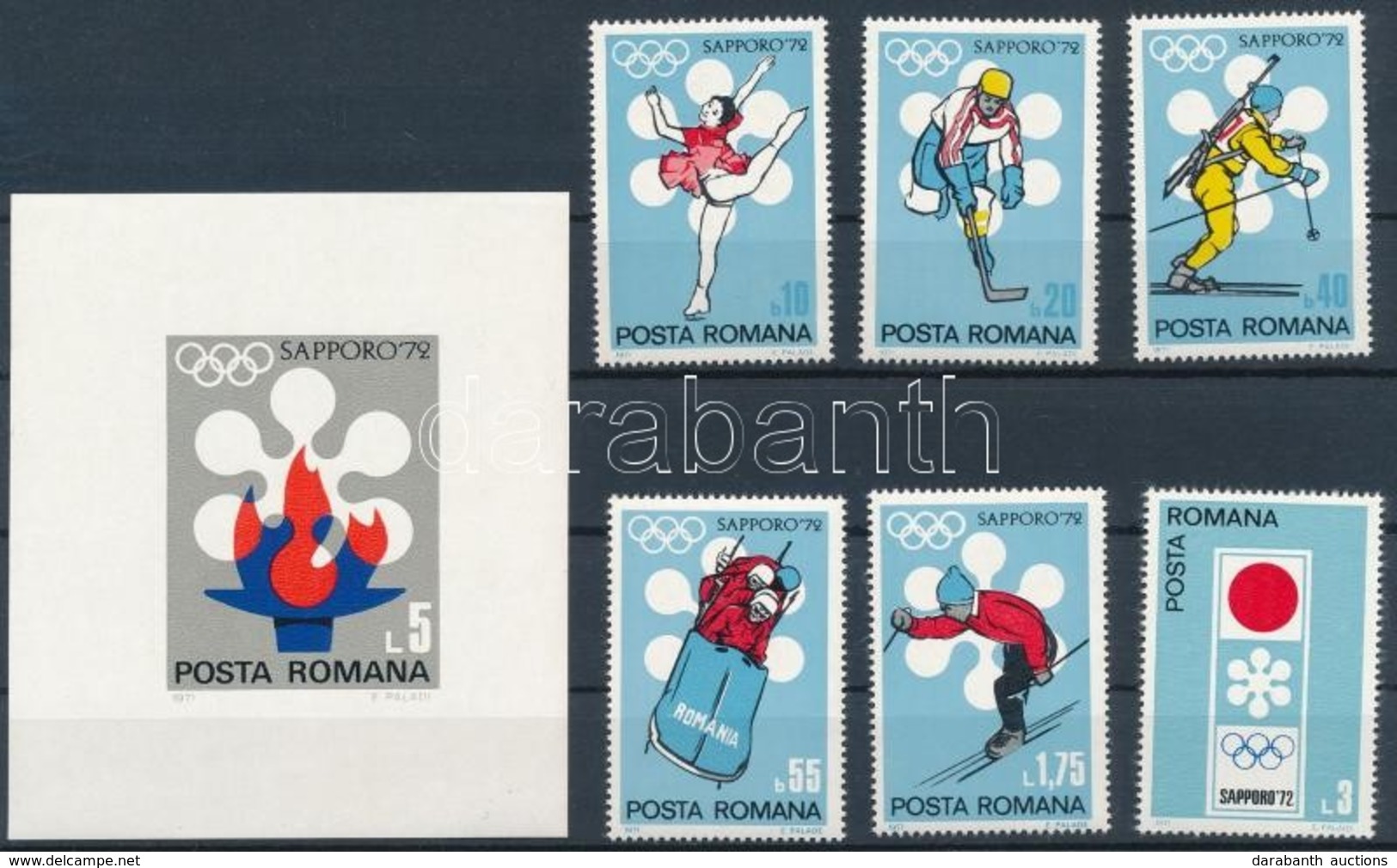 ** 1971 Téli Olimpia, Sapporo Sor Mi 2984-2989 + Blokk 91 - Andere & Zonder Classificatie