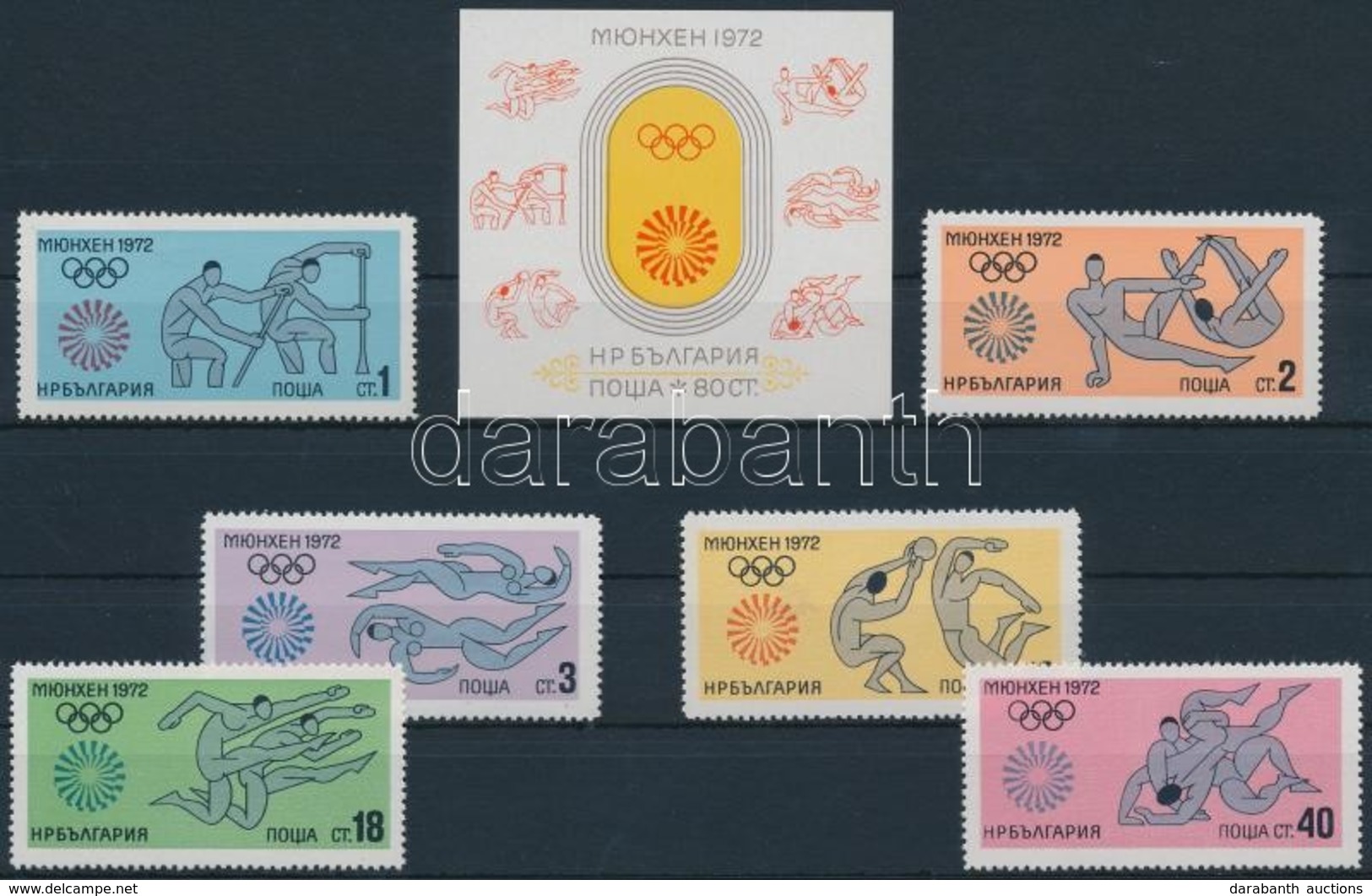 ** 1972 Nyári Olimpia, München Sor Mi 2172-2177 + Blokk 37 - Andere & Zonder Classificatie