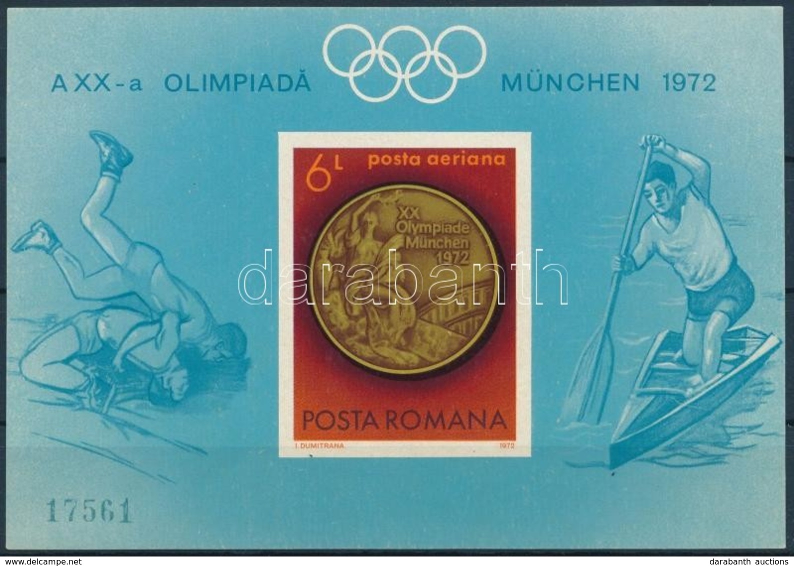 ** 1972 Nyári Olimpia, München Vágott Blokk Mi 101 - Andere & Zonder Classificatie