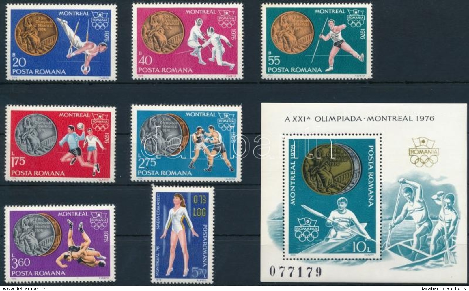 ** 1976 A Montreali Olimpia érmesei Mi 3372-3378 + Blokk Mi 137 - Andere & Zonder Classificatie