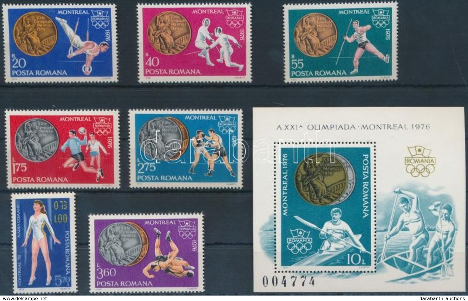 ** 1976 A Montreali Olimpia érmesei Sor Mi 3372-3378 +  Blokk 137 - Andere & Zonder Classificatie