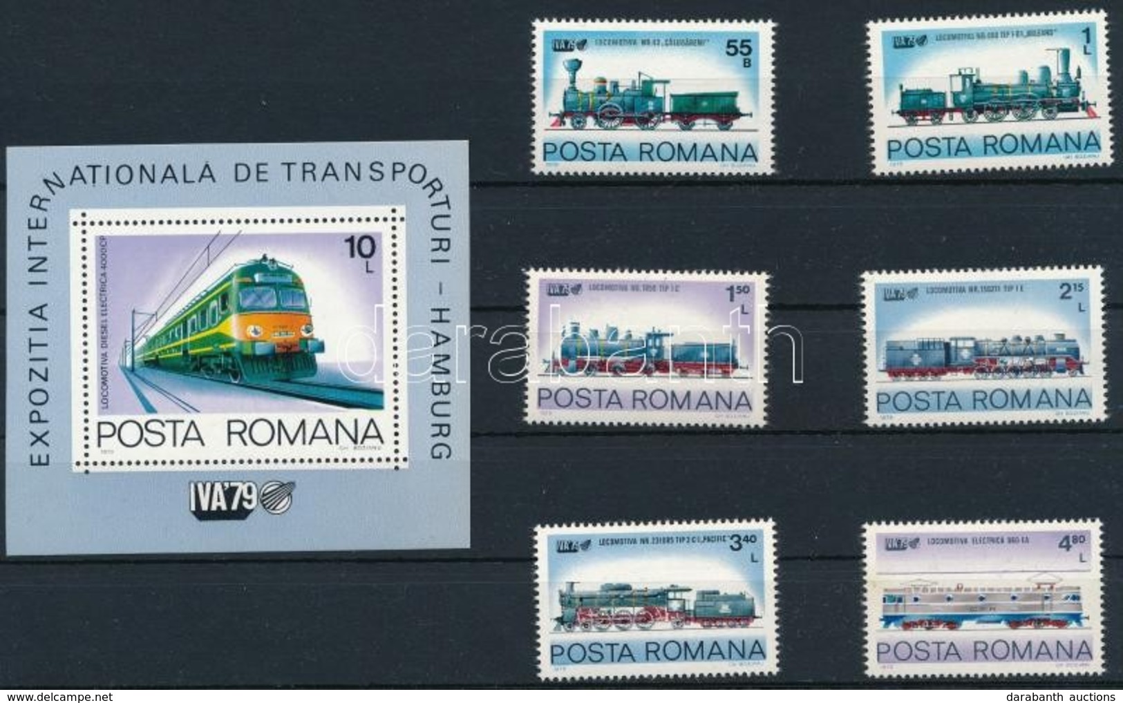 ** 1979 Vonatok Sor Mi 3674-3679 + Blokk Mi 166 - Andere & Zonder Classificatie