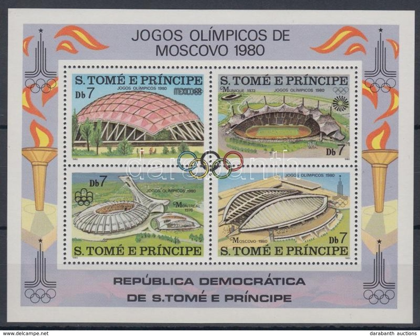 ** 1980 Moszkvai Nyári Olimpia Blokk Mi 43 A - Andere & Zonder Classificatie