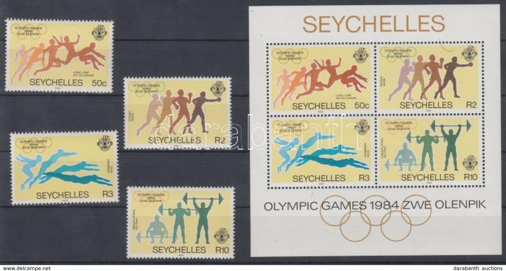 ** 1984 Nyári Olimpia, Los Angeles Sor Mi 563-566 + Blokk 24 - Altri & Non Classificati