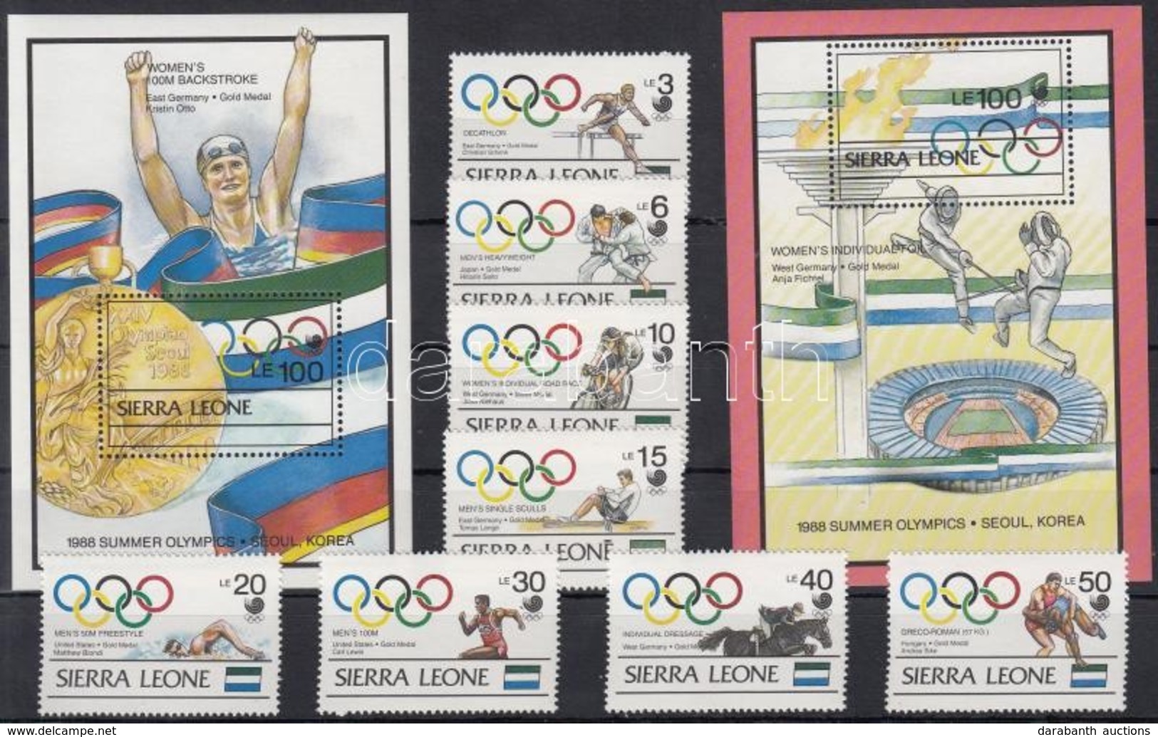 ** 1989 Szöuli Olimpiai Bajnokok Sor Mi 1164-1171 + Blokksor 96-97 - Andere & Zonder Classificatie