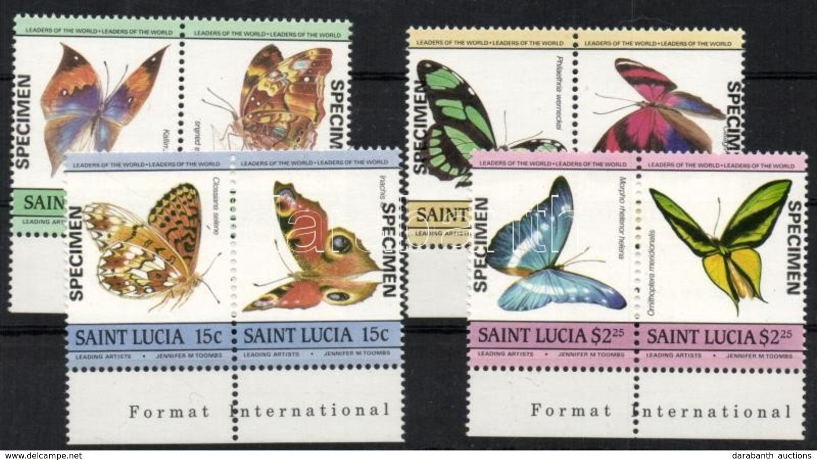 ** 1985 Pillangók ívszéli Sor Párokban Mi 732-739 SPECIMEN - Andere & Zonder Classificatie