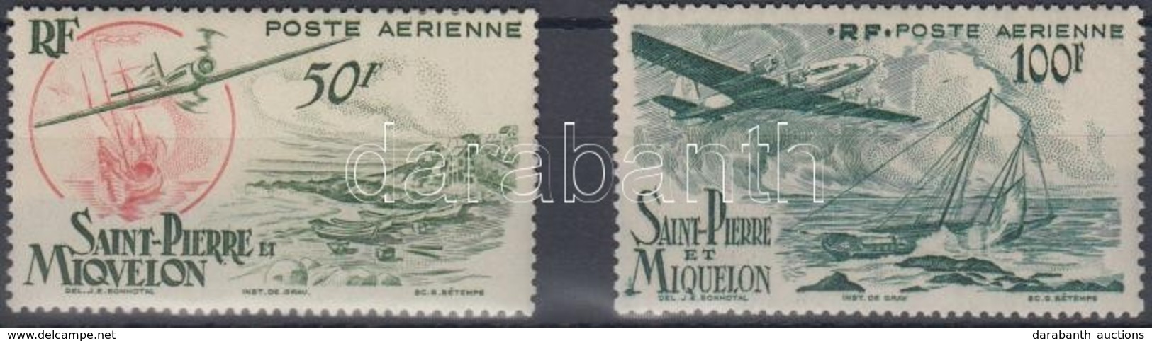 ** 1947 Légi-, és Tengeri Forgalom Sor Záróérték Nélkül Mi 368-369 - Andere & Zonder Classificatie