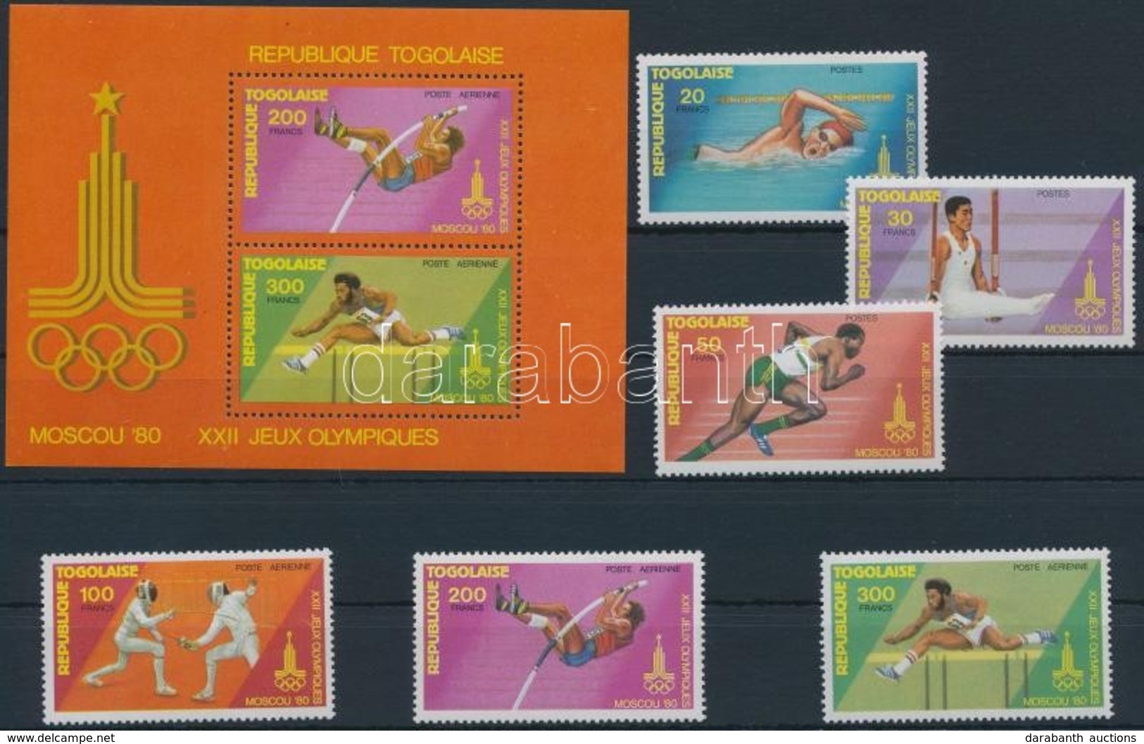 ** 1980 Nyári Olimpia Sor Mi 1422-1427 A + Blokk 154 A - Andere & Zonder Classificatie