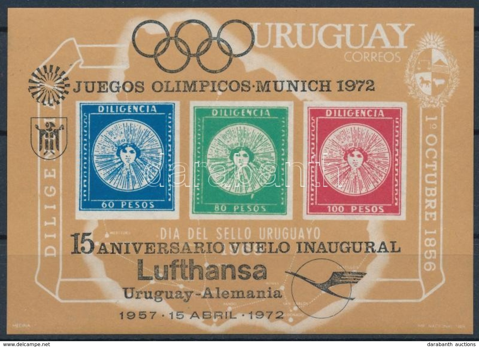 ** 1972 Lufthansa, Olimpia Blokk Mi 15 - Andere & Zonder Classificatie