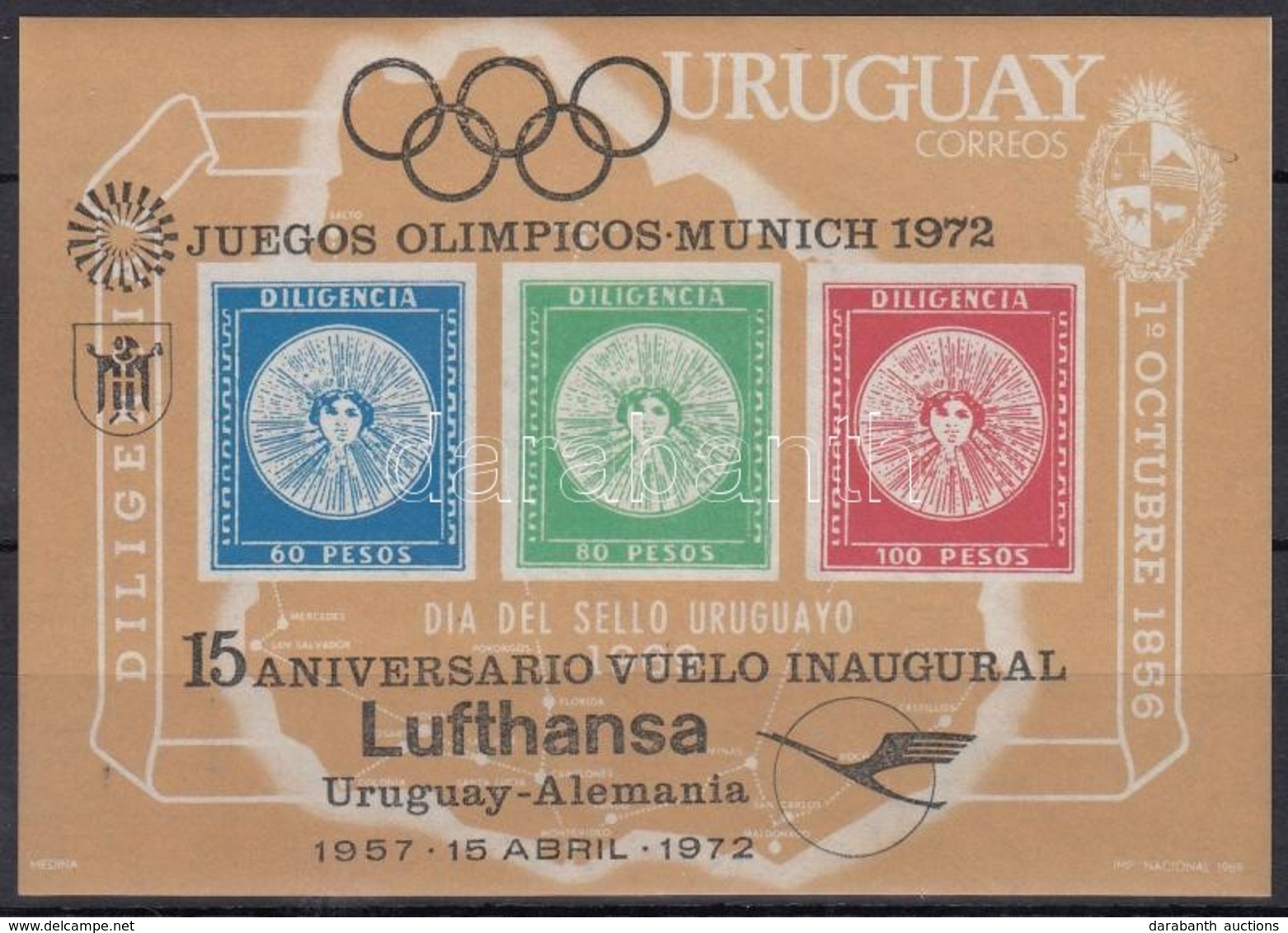 ** 1972 Olimpia, Lufthansa Blokk Mi 15 - Andere & Zonder Classificatie