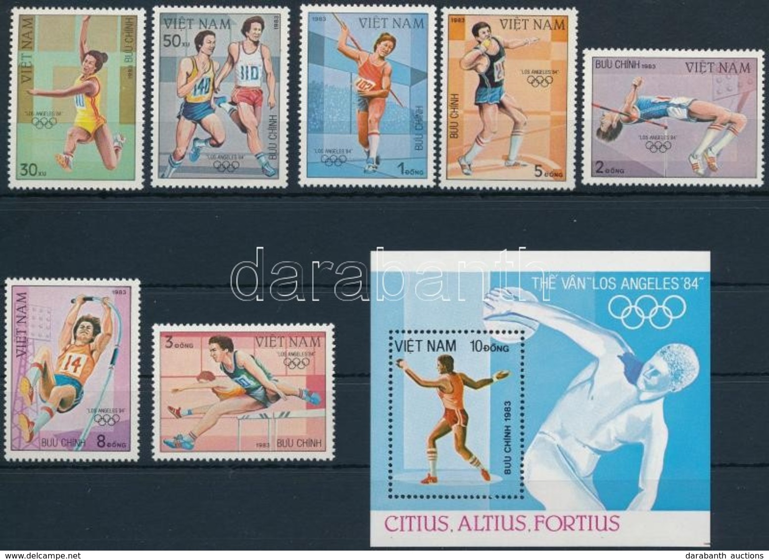 ** 1983 Nyári Olimpia, Los Angeles Sor Mi 1344-1350 + Blokk 20 - Andere & Zonder Classificatie