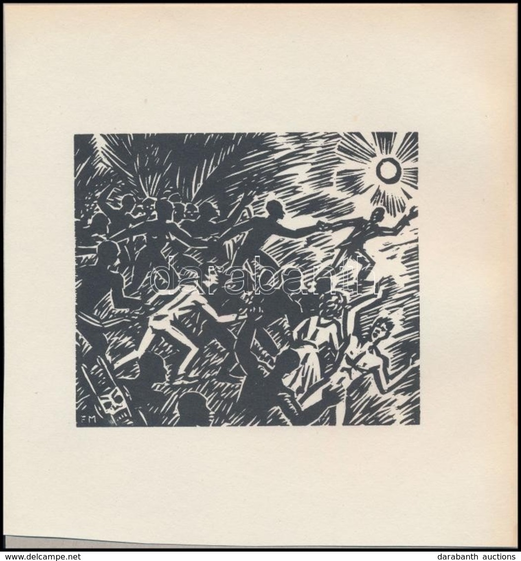 Frans Masereel (1889-1972): Tüntetők, Fametszet, Papír, Jelzett A Metszeten, 13x11 Cm - Andere & Zonder Classificatie