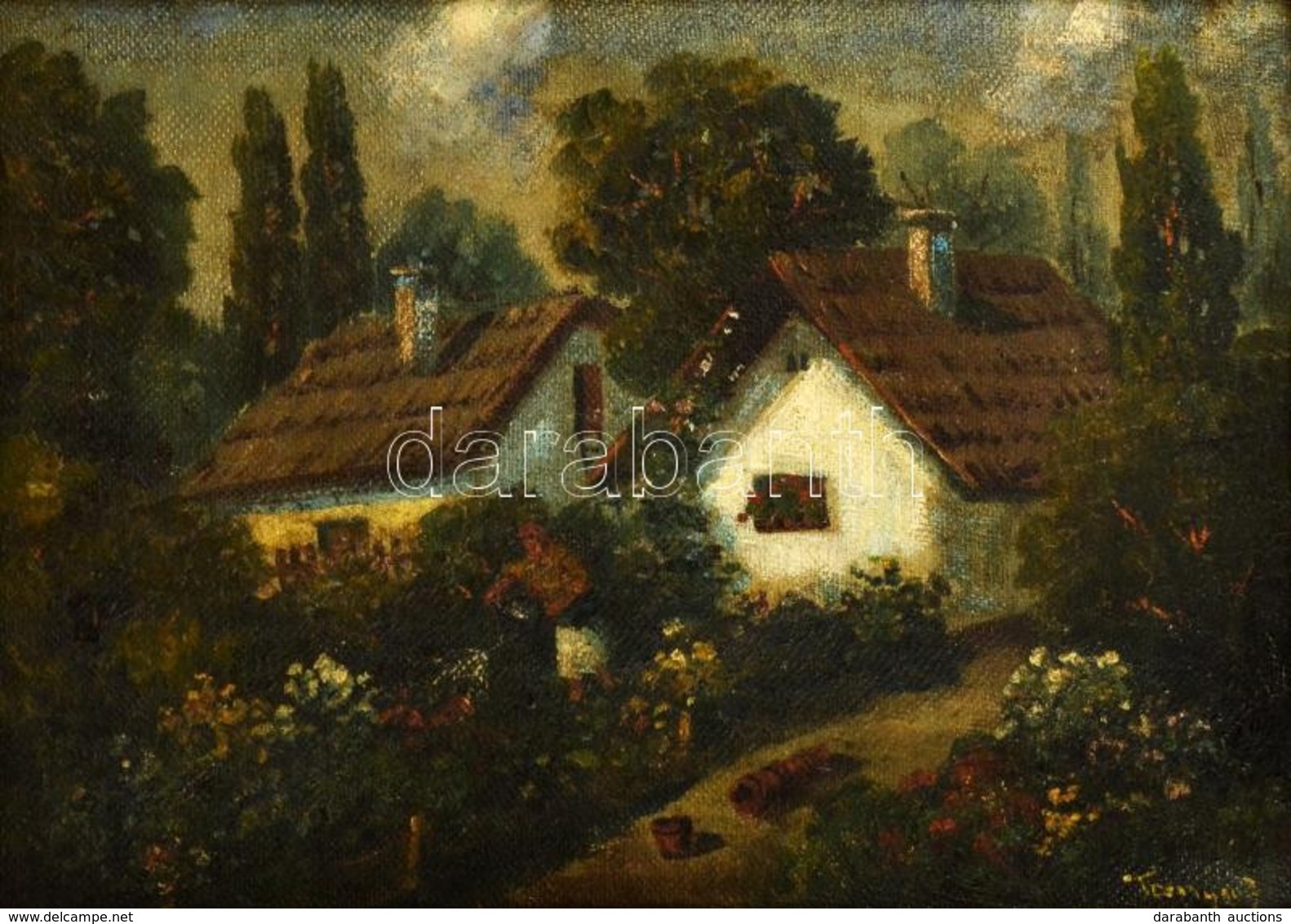 Tornyai Jelzéssel: Öntöző Asszony. Olaj, Vászon, Jelzett, Keretben, 50×70 Cm - Andere & Zonder Classificatie