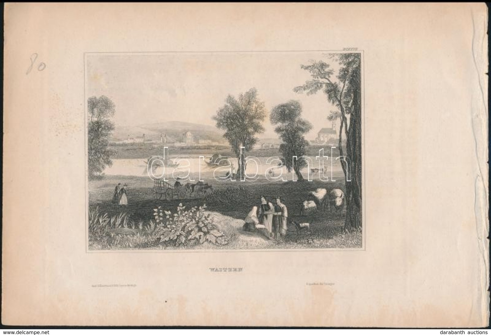 Cca 1850 Vác. Rézmetszet. Képméret 16x12 Cm - Prenten & Gravure