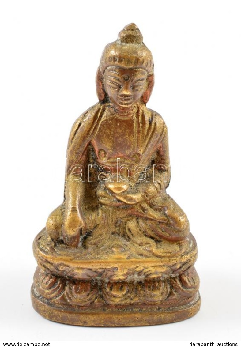 Kisméretű Réz Buddha Szobor, M: 6 Cm - Andere & Zonder Classificatie