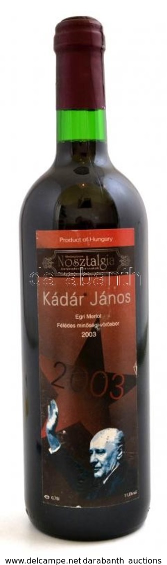 2003 Nosztalgia -- Kádár János, Egri Merlot Félédes Vörösbor, 0,75 L - Andere & Zonder Classificatie