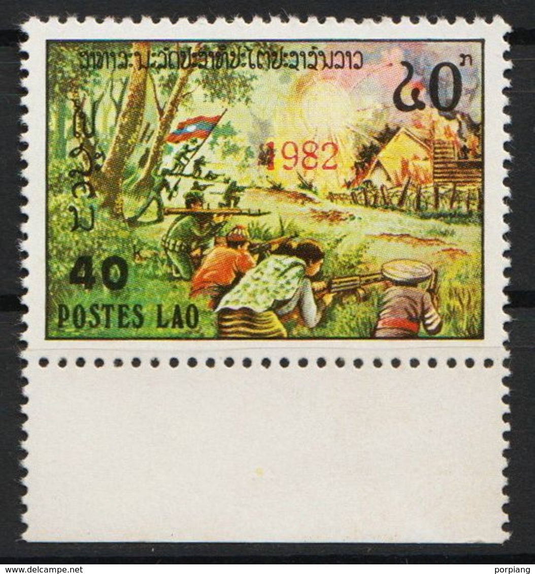 Laos 1982 Mi 611 Overprint Red MNH - Laos