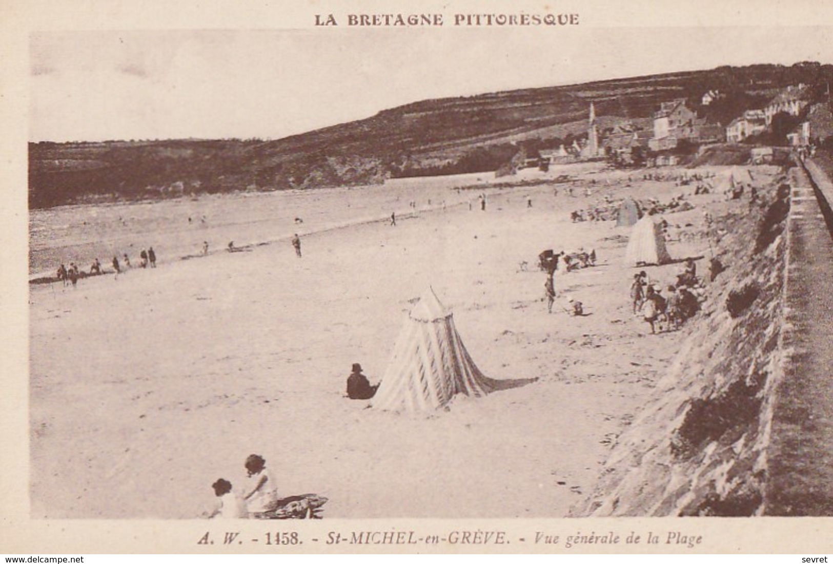 St-MICHEL-en-GREVE. - Vue Générale De La Plage. Cliché Pas Courant - Saint-Michel-en-Grève