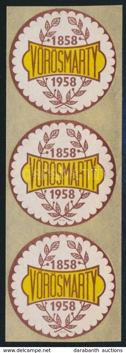 1958 Vörösmarty 3 Db öntapadós Pecsétbélyeg - Non Classificati