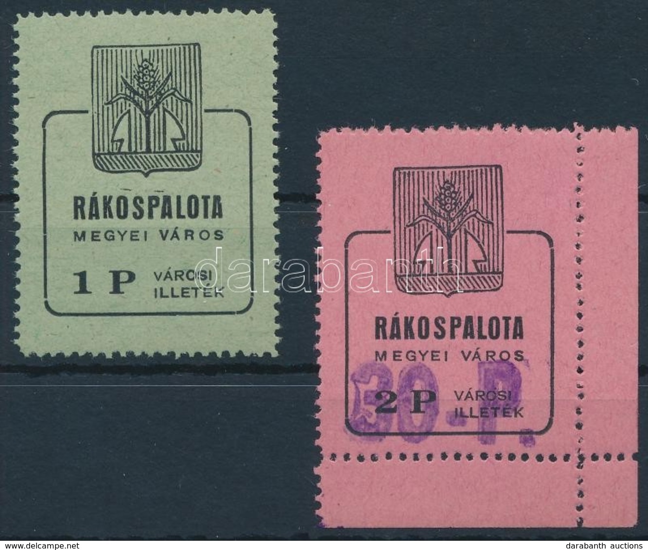 1945 Rákospalota Helyi Illetékbélyegek 1 P, 2 P - Unclassified