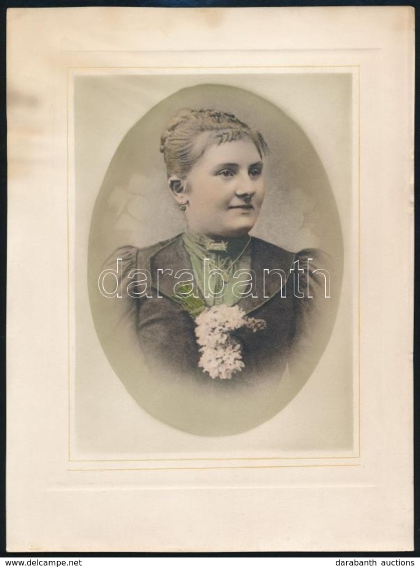 Cca 1900 Színezett Női Portré, 17×12 Cm - Andere & Zonder Classificatie
