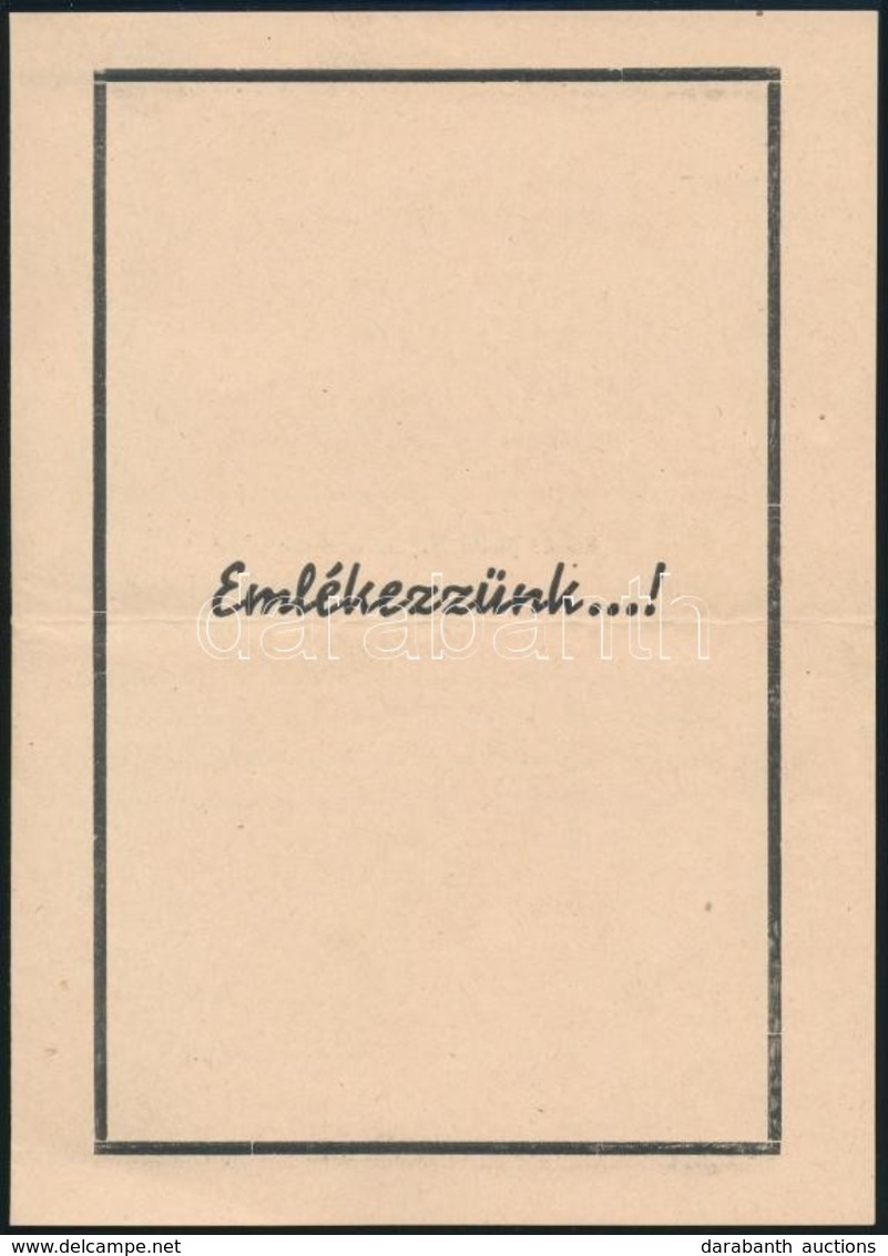 1948 Meghívó A Zalaszentgróti Holokauszt-emlékmű Felavatására, 4 P. - Other & Unclassified