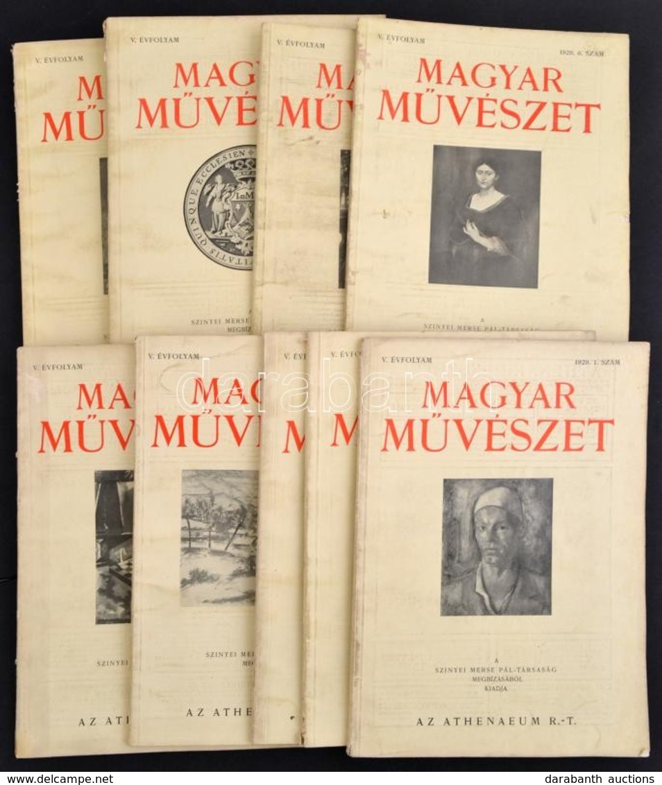 1929 Magyar Művészet V. évf. 1-10 Sz. Teljes évfolyam. Papírkötés, A Gerinceken Szakadásokkal. - Zonder Classificatie