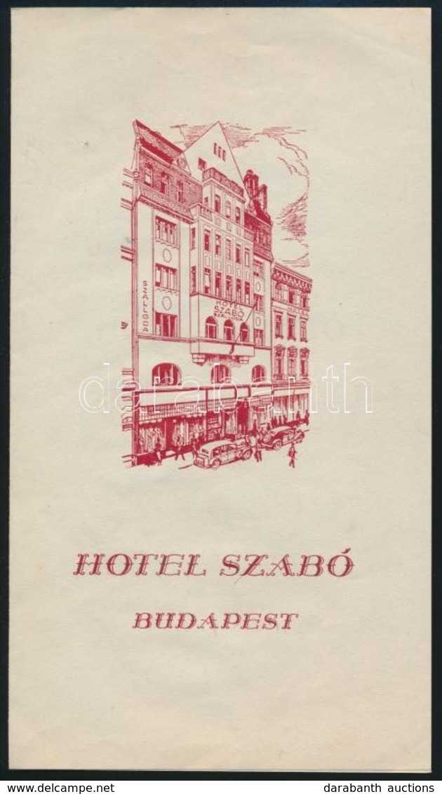 Cca 1930 A Budapesti Erzsébet Királyné Szálloda új Szárnya Hotel Szabó Néven Alakul Meg, Ismertető Kiadvány - Zonder Classificatie