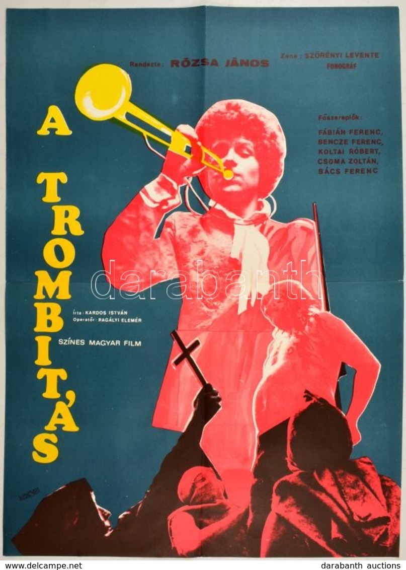1979 A Trombitás, Színes Magyar Fillm Plakátja, Hajtott, Kis Szakadással, 56×40 Cm - Andere & Zonder Classificatie