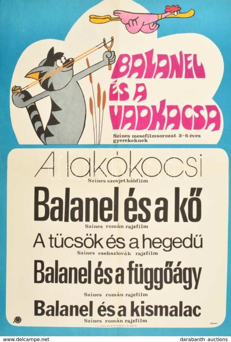 Cca 1981 Balanel és A Vadkacsa MOKÉP Plakát, Hajtott, 58×40 Cm - Andere & Zonder Classificatie