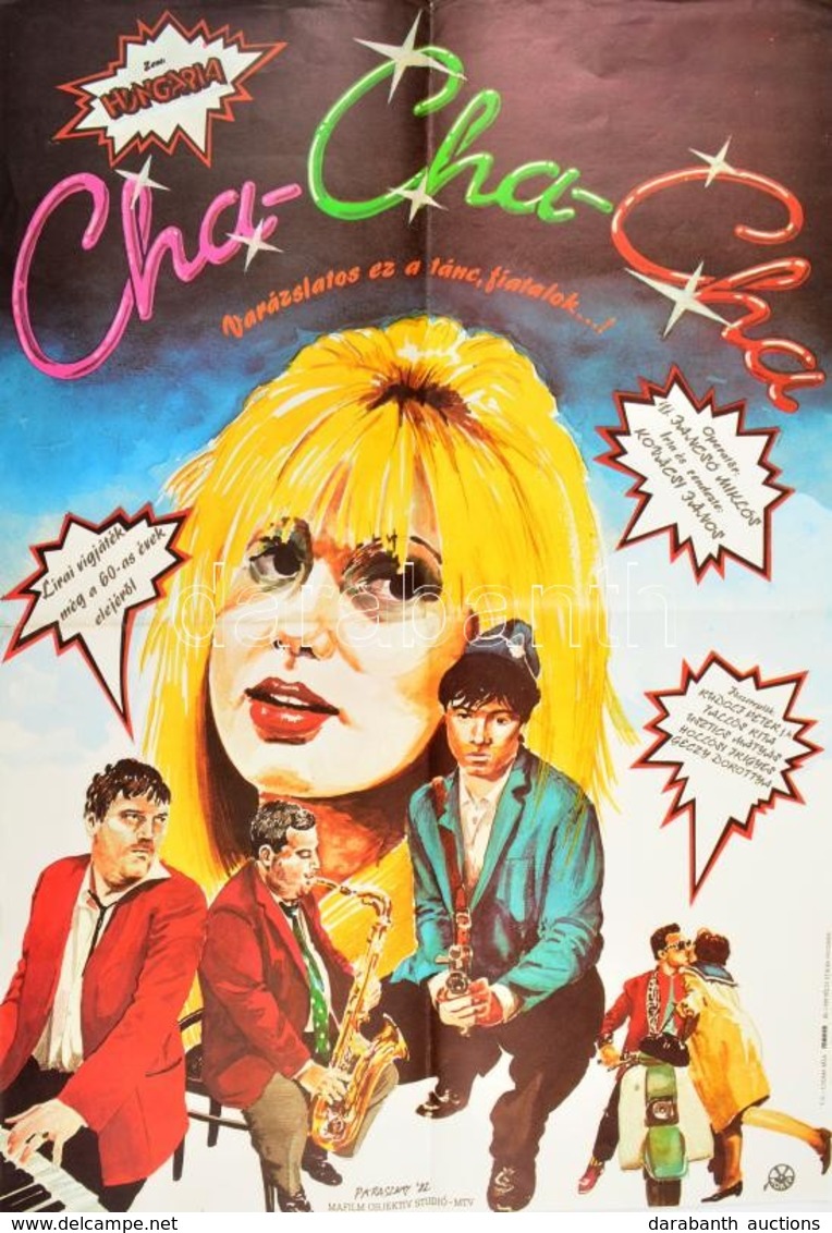 1981 Paraszkay György (1954-): Cha-cha-cha Magyar Film Plakátja, MOKÉP, Hajtott, 60×42 Cm - Andere & Zonder Classificatie