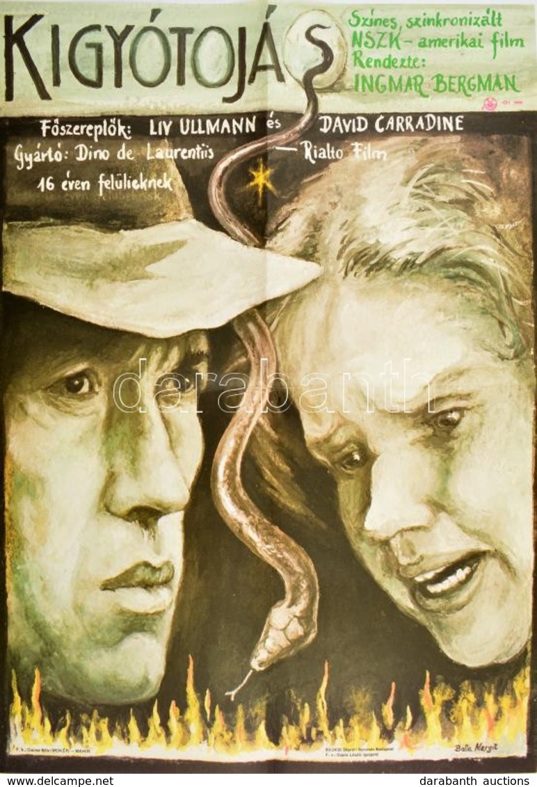 1980 Balla Margit (1947-): Kígyótojás NSZK-amerikai Film Plakátja, Rendezte: Ingmar Bergman, Hajtott, 54×38 Cm - Other & Unclassified