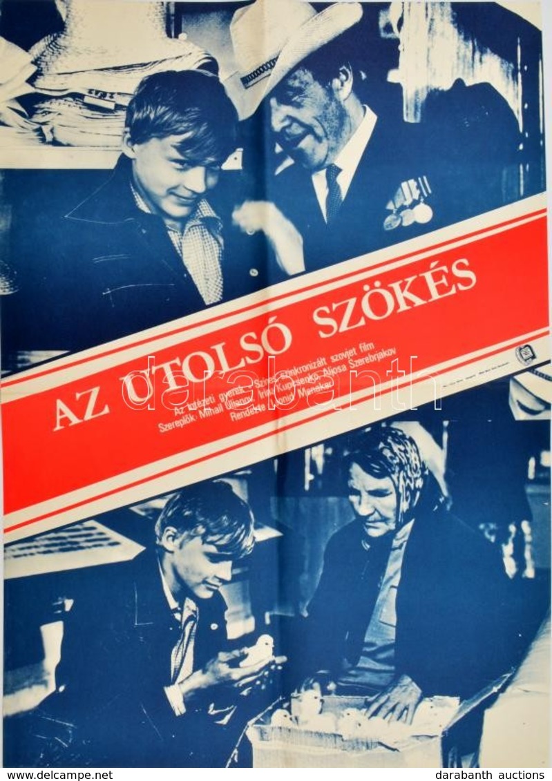 1985 Az Utolsó Szökés Szovjet Film Plakátja, Hajtott, 56×39 Cm - Andere & Zonder Classificatie