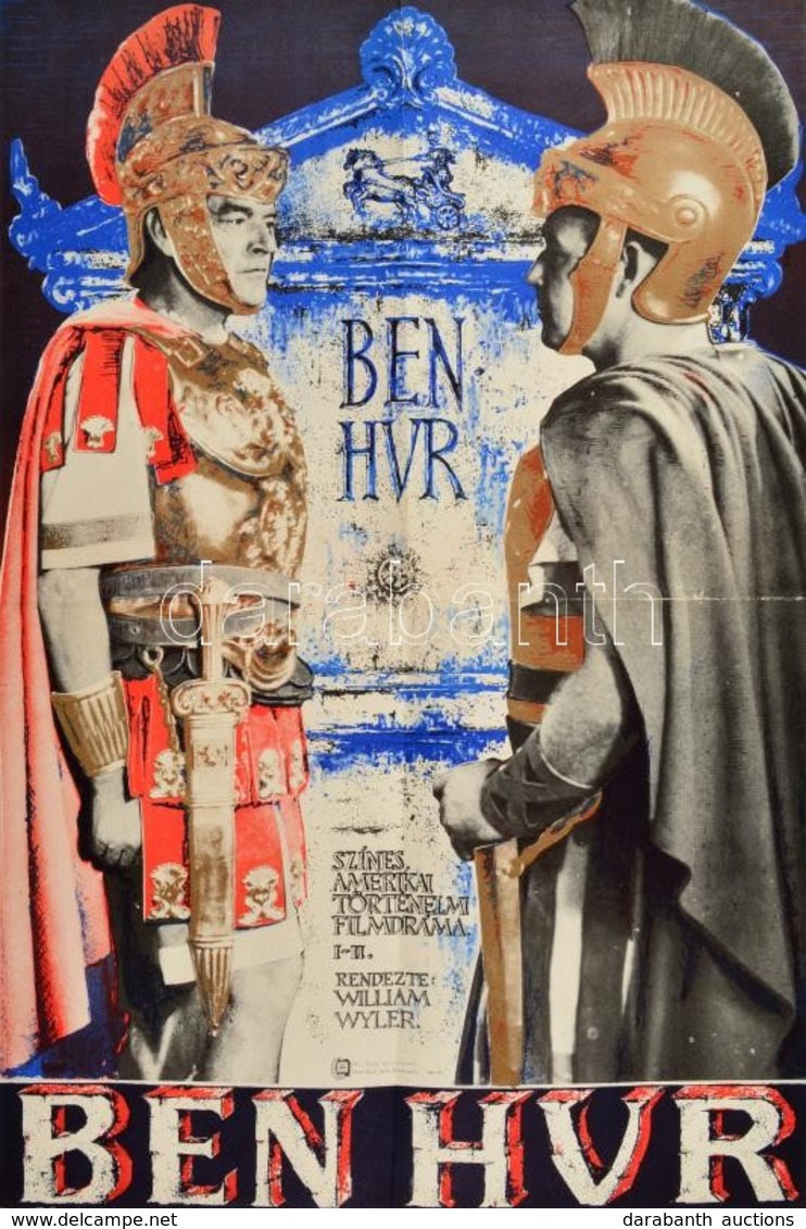 1982 Ben Hur Színes Amerikai Film Plakátja, Hajtott, 57×39 Cm - Andere & Zonder Classificatie