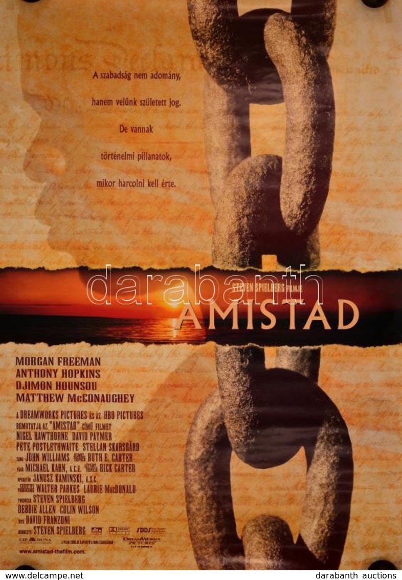 1997 Amistad, Filmplakát, A Sarkain Apró Lyukakkal, Ragasztásnyomokkal, 95x67 Cm. - Andere & Zonder Classificatie