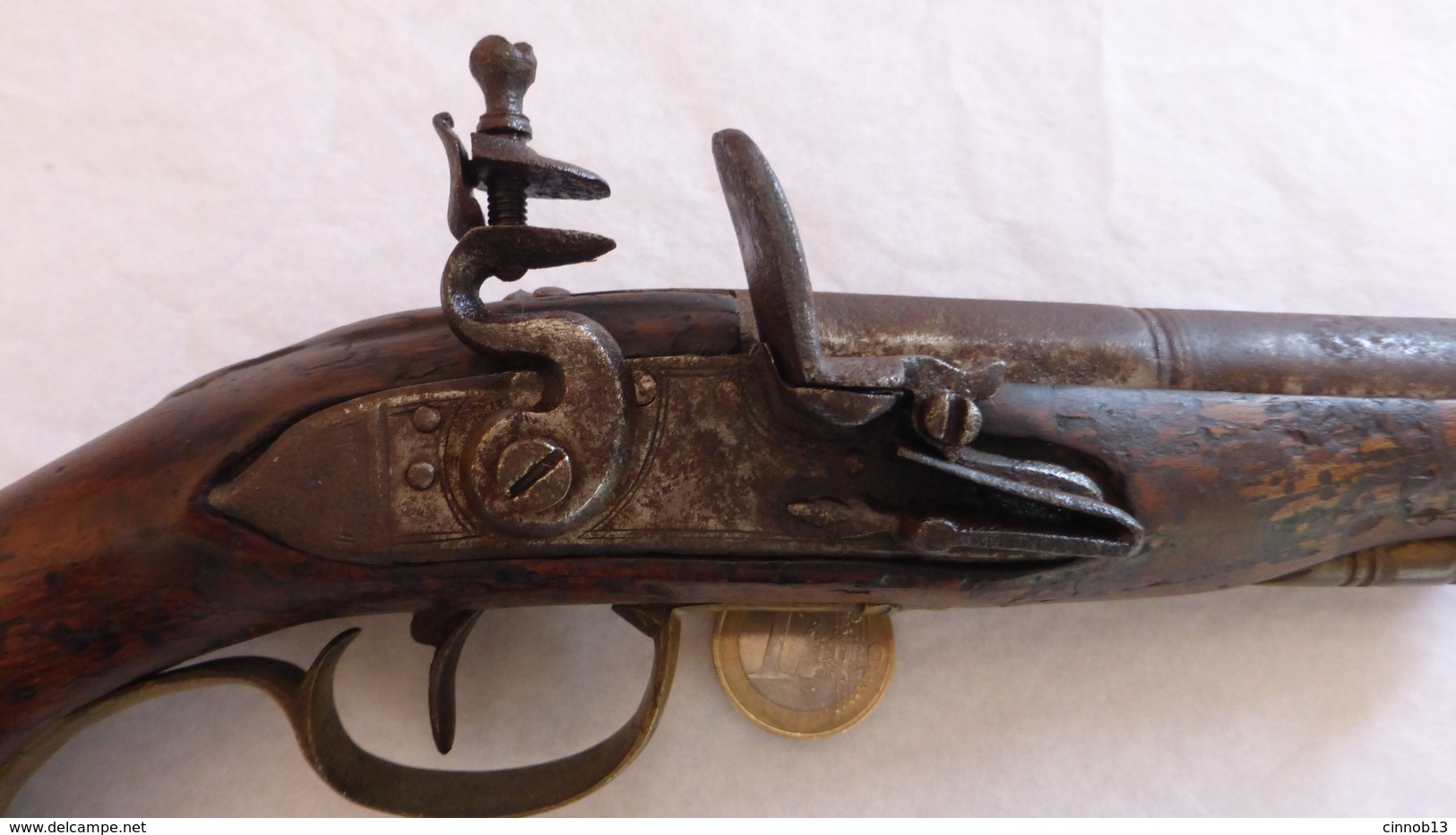 PISTOLET A SILEX DE MARINE VERS 1780 / LOUIS XVI.