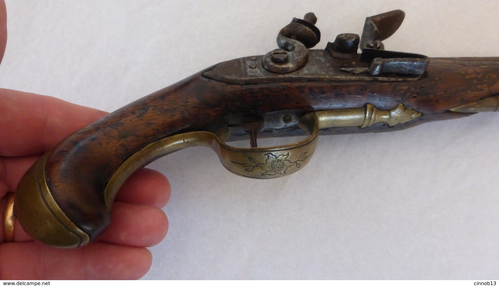 PISTOLET A SILEX DE MARINE VERS 1780 / LOUIS XVI.