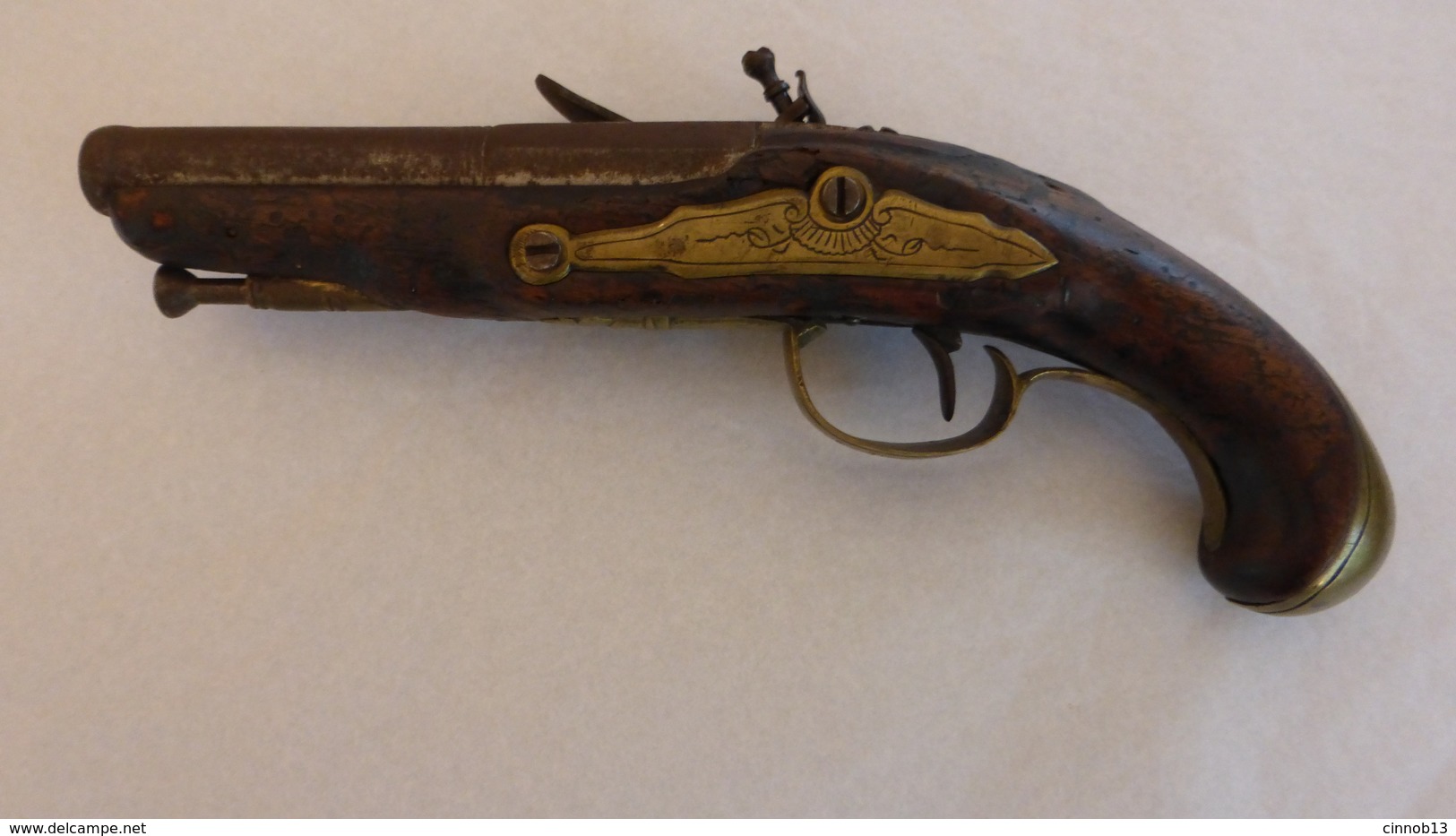 PISTOLET A SILEX DE MARINE VERS 1780 / LOUIS XVI.