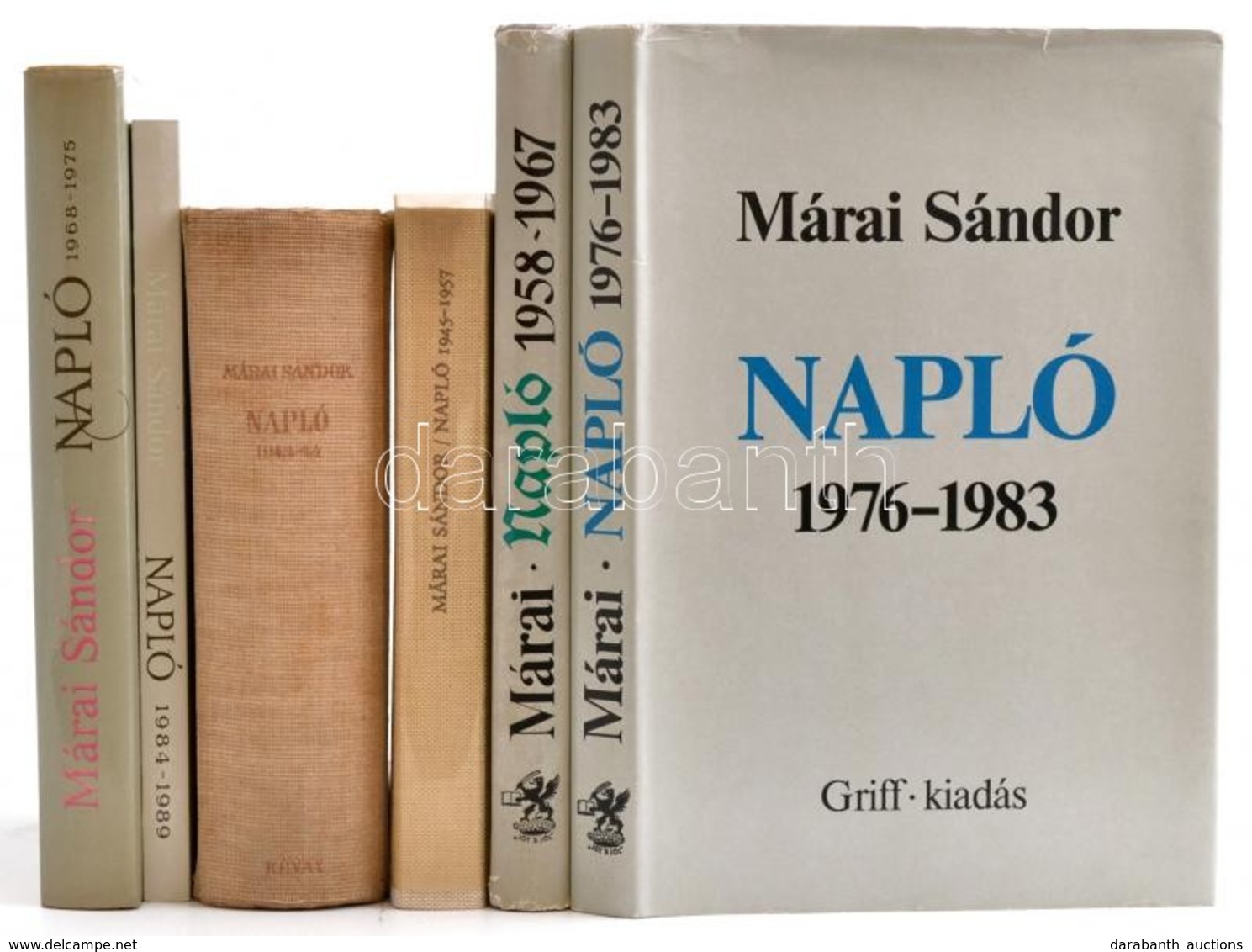 Márai Sándor Napló Sorozat 6 Kötete, Teljes Sorozat! 
Napló. (1943-1944.) Márai Sándor Munkái. Bp., 1945, Révai. Első Ki - Zonder Classificatie