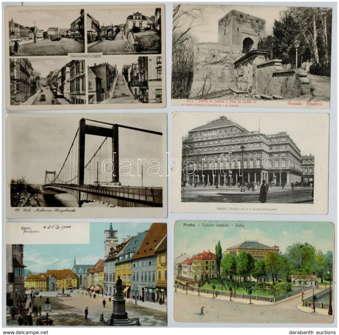 ** * 50 Db RÉGI Külföldi Városképes Lap Jó Minőségben / 50 Pre-1945 European Town-view Postcards In Good Condition - Zonder Classificatie