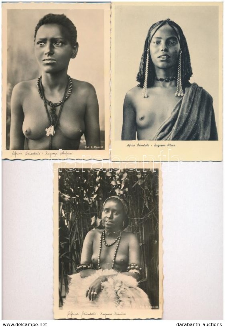 ** 5 Db RÉGI Használatlan Afrikai Folklór Lap Meztelen Nőkkel. Kitűnő Minőség / 5 Pre-1945 Unused African Folklore Motiv - Unclassified