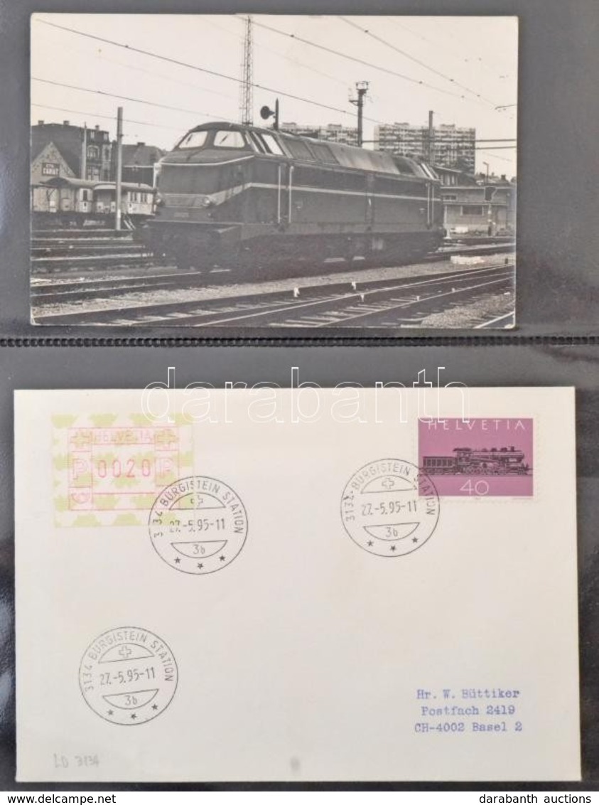 ** * Kb. 144 Db MODERN Vasúti Levelezőlap Bélyegzésekkel, Vonatok. 3 Albumban / Cca. 144 Modern Railway Postcards With S - Zonder Classificatie